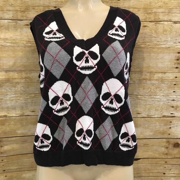skull sweater vest